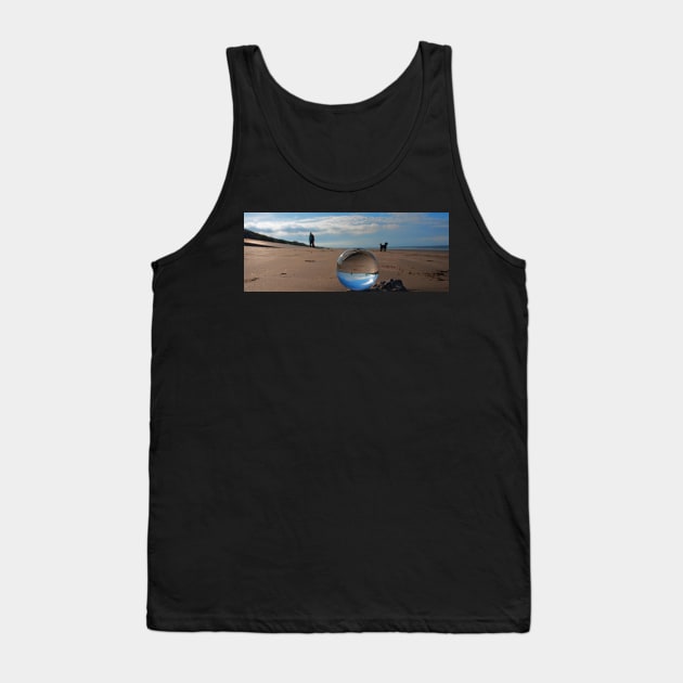 Dog walker through a lensball Tank Top by Graz-Photos